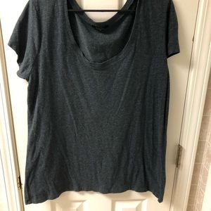 Dark Gray Scoop Neck Womens Tshirt. Size 3X.